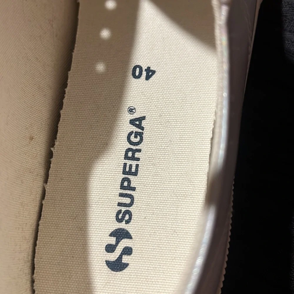 Iridescent white SUPERGA sneakers - sz 40 NWOT (US 9) - Picture 3 of 6